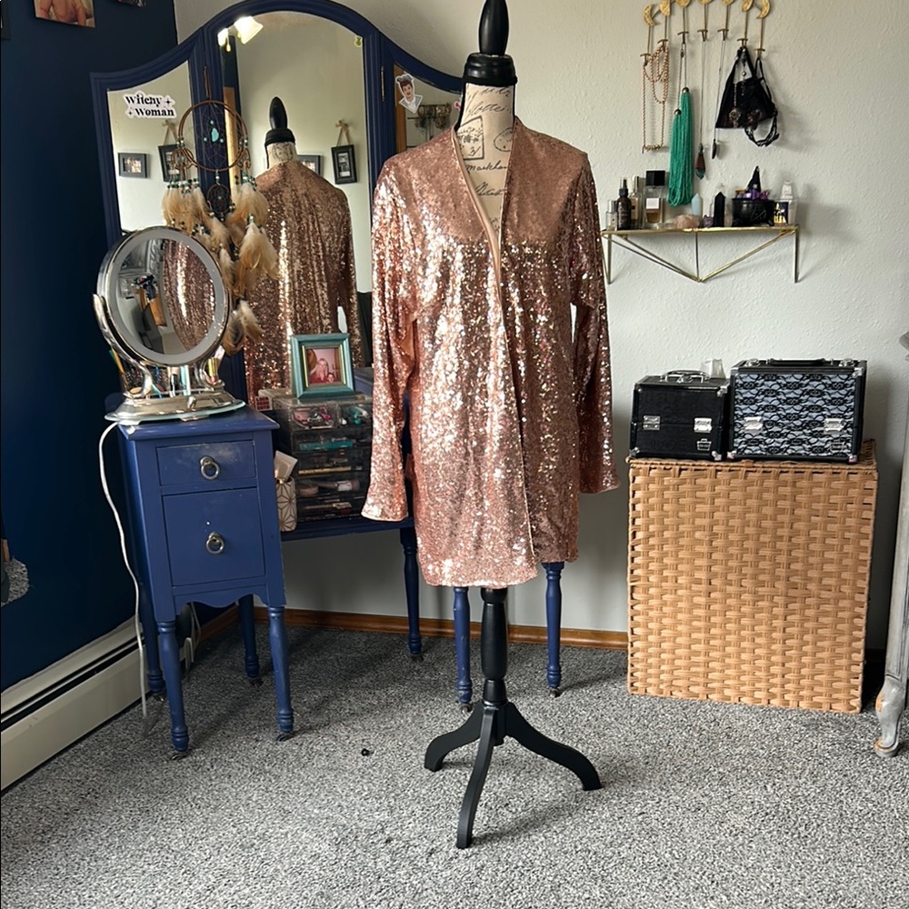 Rose Gold Sequin Coat